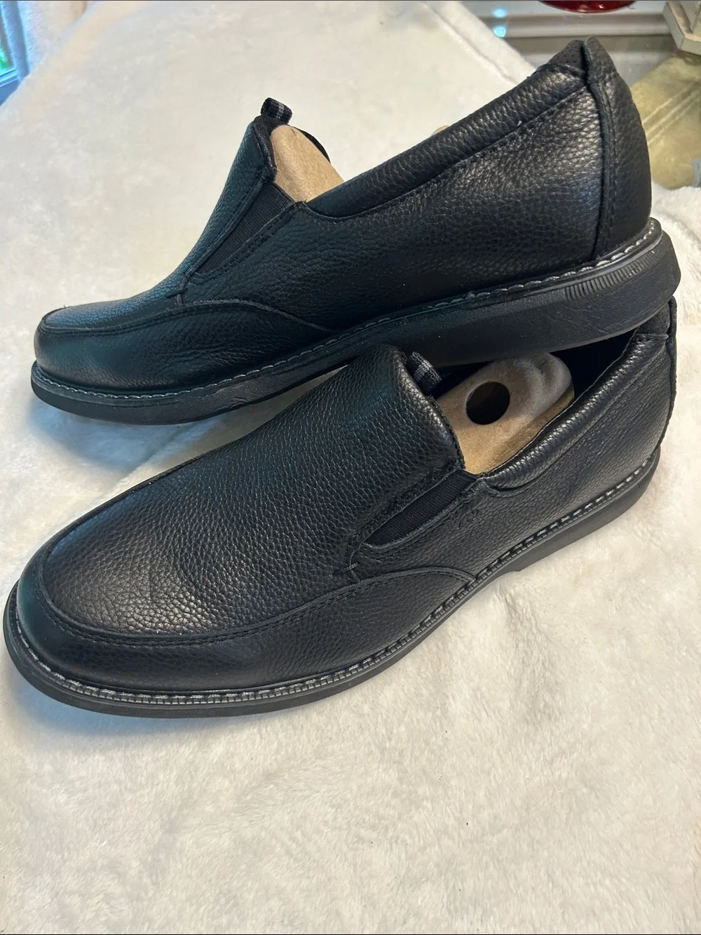 Men's Black leather Slip-On Pebbled Leather Loafers
